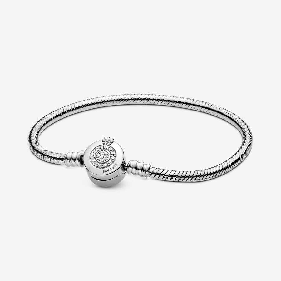 Hadovitý řetízkový náramek Pandora Moments Třpytivé O s korunkou1 Hadovity retizkovy naramek Pandora Moments Trpytive O s korunkou1