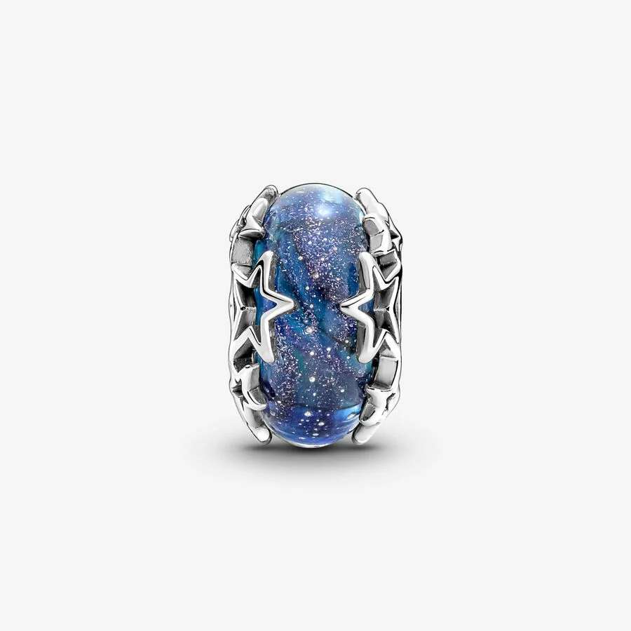 Murano přívěsek Modrá galaxie s hvězdami image number 3