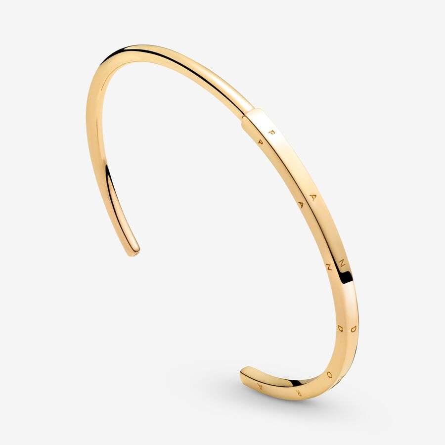 Pandora Signature I-D Open Bangle-Pozlacené_4
