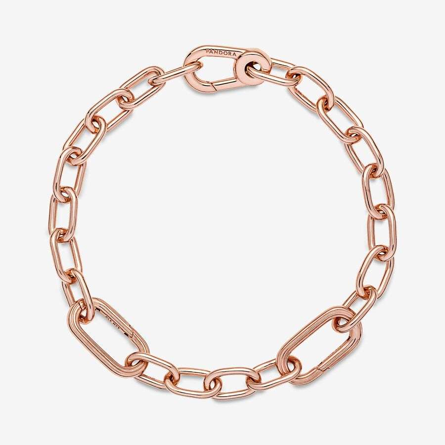 Řetízkový náramek se středními články Pandora ME-Pozlacené růžovým zlatem_4