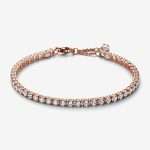 Třpytivý tenisový náramek-Pozlacené růžovým zlatem Silver PANDORA Rose Třpytivý tenisový náramek-Pozlacené růžovým zlatem Silver PANDORA Rose