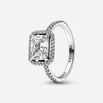 Prsten Obdélníková třpytivá aureola