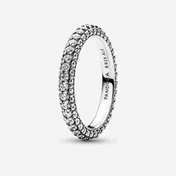 Prsten Pandora Timeless s jednou řadou pavé