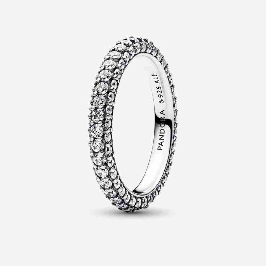 Prsten Pandora Timeless s jednou řadou pavé Prsten Pandora Timeless s jednou radou pave
