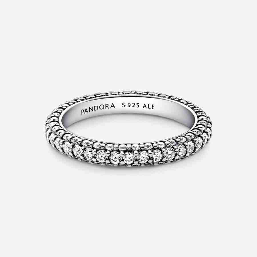 Prsten Pandora Timeless s jednou řadou pavé_2