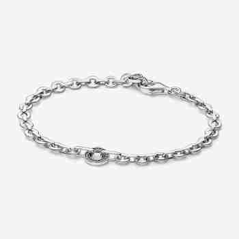 Výrazný řetízkový náramek Pandora Signature Pavé