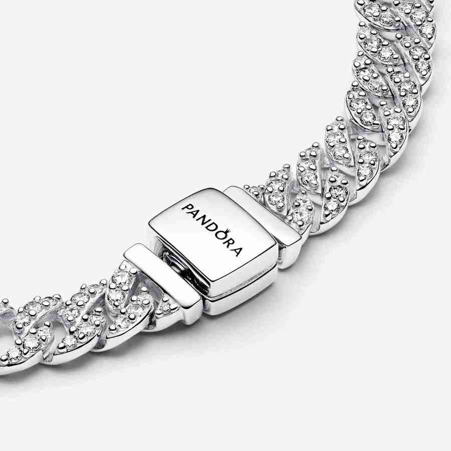 Náramek z kubánského řetízku Pandora Timeless Pavé Sterlingové stříbro_1