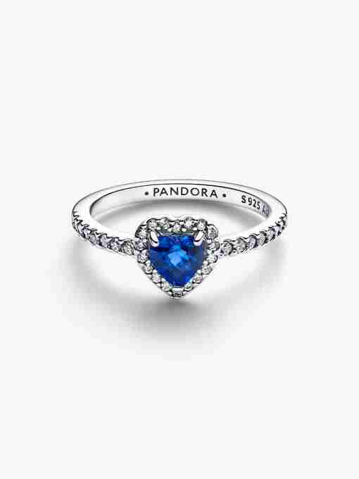 Prsten Vyvýšené sytě modré srdce_1